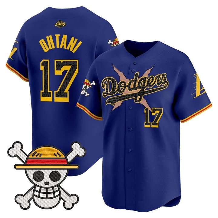 Men's Los Angeles Dodgers x One Piece x Mamba Vapor Premier Limited Jersey ROYAL#17 SHOHEI OHTANI