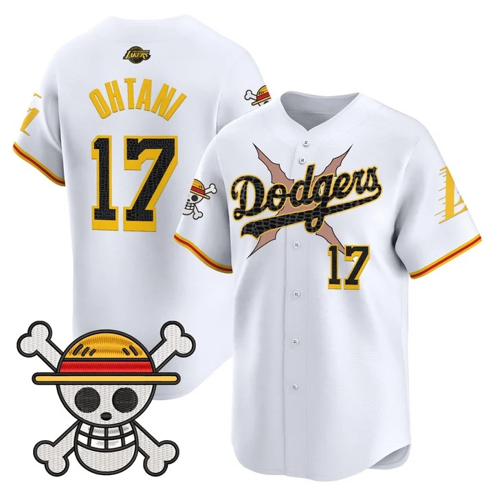 Men's Los Angeles Dodgers x One Piece x Mamba Vapor Premier Limited Jersey WHITE#17 SHOHEI OHTANI