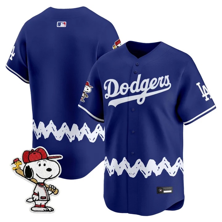 Men's Los Angeles Dodgers x Peanuts Vapor Premier Limited Jersey ROYAL BLANK