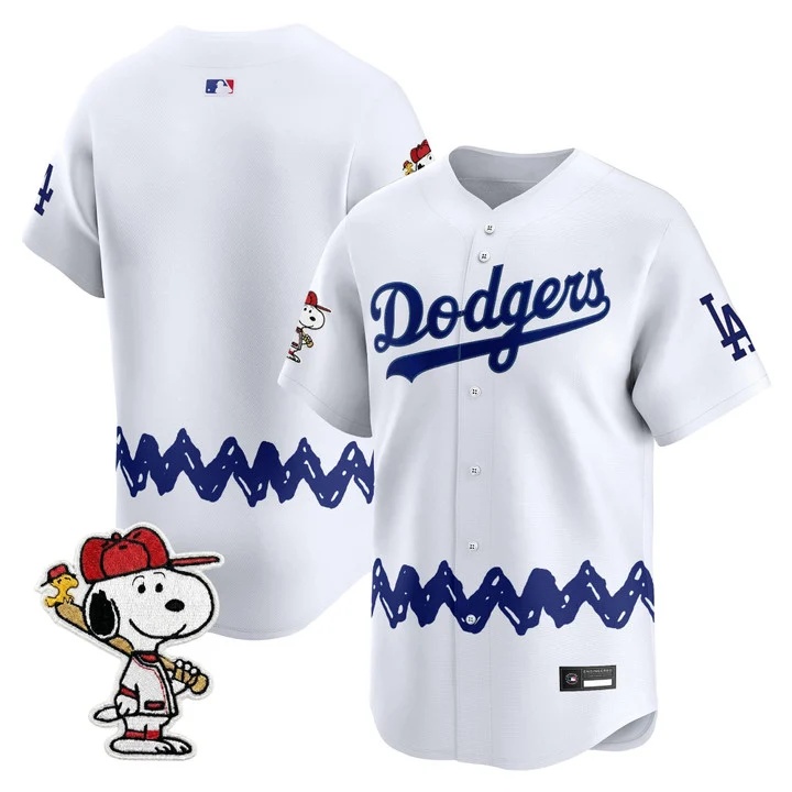 Men's Los Angeles Dodgers x Peanuts Vapor Premier Limited Jersey WHITE BLANK