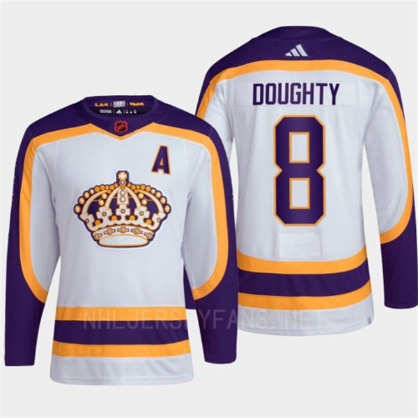 Men's Los Angeles Kings #8 Drew Doughty White 2022-23 Reverse Retro 2.0 Jersey 