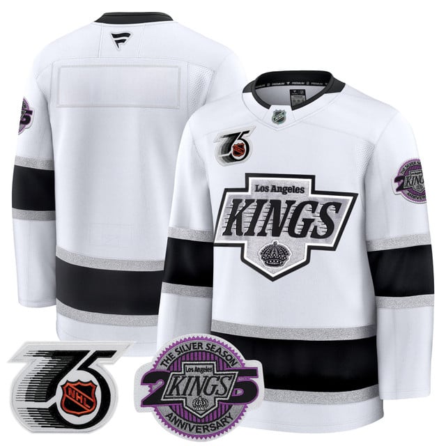 Men's Los Angeles Kings 91-92 75th 25th Anniversary Patch Premium Jersey custom