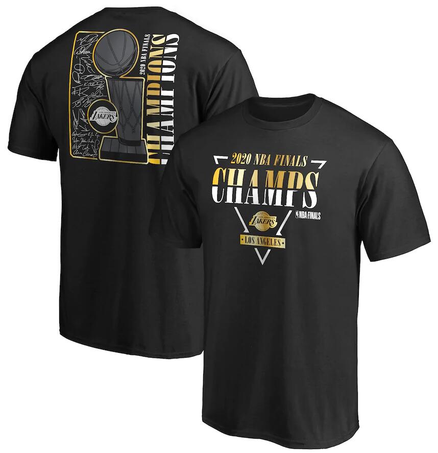 Men's Los Angeles Lakers Black 2020 NBA Finals Champions Believe The Game Signature T-Shirt