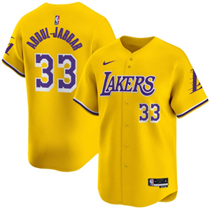 Men's Los Angeles Lakers Vapor Baseball Jersey - All Stitched Icon  Kareem Abdul-Jabbar 33