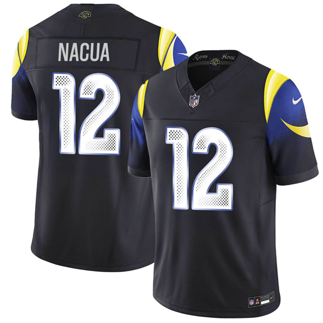 Men's Los Angeles Rams #12 Puka Nacua Black 2025 F.U.S.E. a??Rivalriesa?? Vapor Limited Football Stitched Jersey