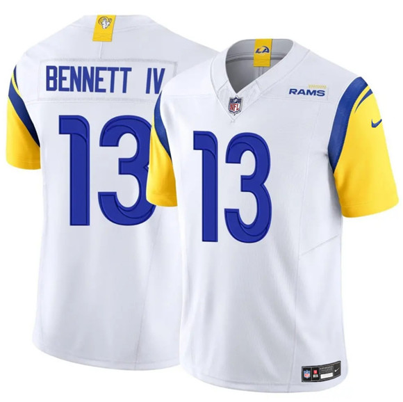 Men's Los Angeles Rams #13 Stetson Bennett IV White 2024 F.U.S.E. Vapor Untouchable Football Stitched Jersey