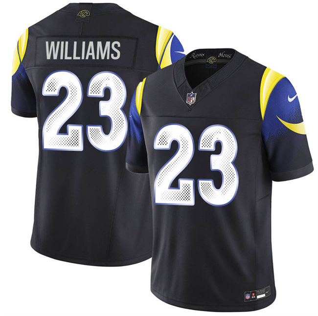 Men's Los Angeles Rams #23 Kyren Williams Black 2025 F.U.S.E. a??Rivalriesa?? Vapor Limited Football Stitched Jersey