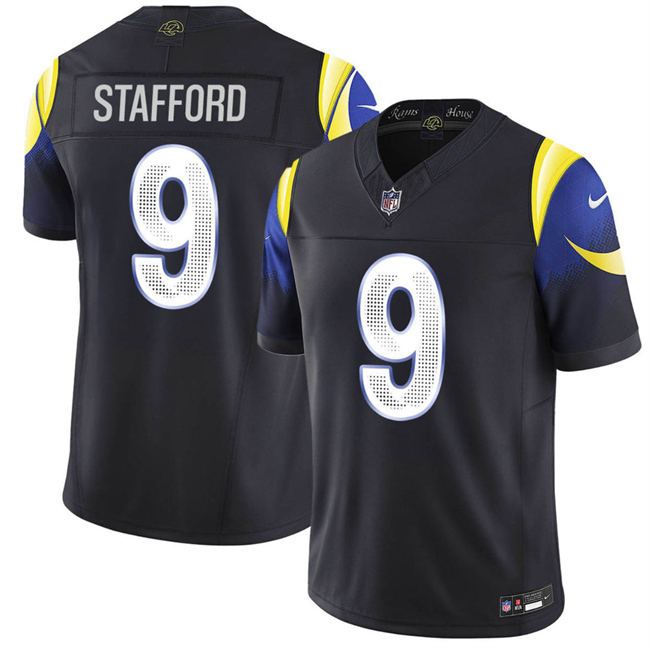 Men's Los Angeles Rams #9 Matthew Stafford Black 2025 F.U.S.E. a??Rivalriesa?? Vapor Limited Football Stitched Jersey