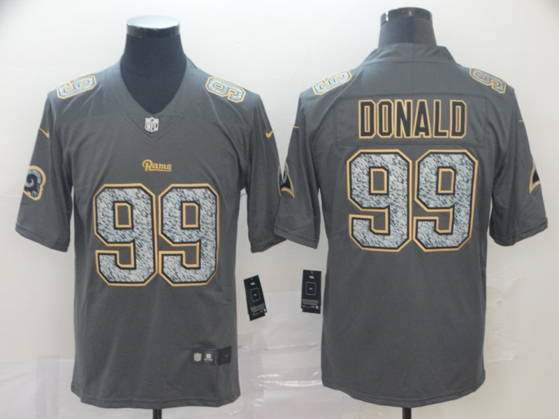 Men's Los Angeles Rams #99 Aaron Donald NFL Pro Line Gray Static Fashion Jersey
