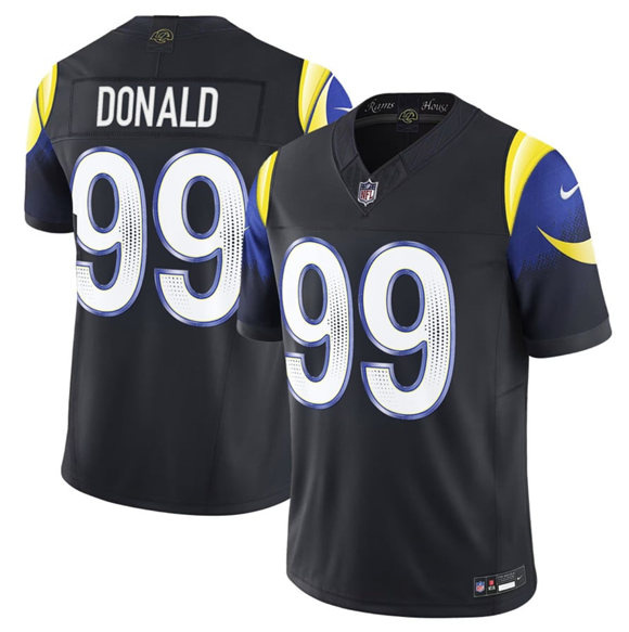 Men's Los Angeles Rams #99 Aaron Donald midnight blue 2025 F.U.S.E. a??Rivalriesa?? Vapor Limited Football Stitched Jersey
