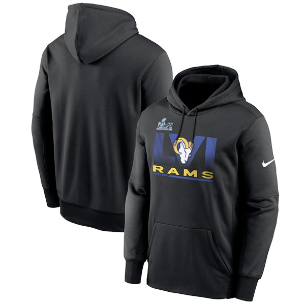 Men's Los Angeles Rams 2022 Black Super Bowl LVI Champions Pullover Hoodie -1
