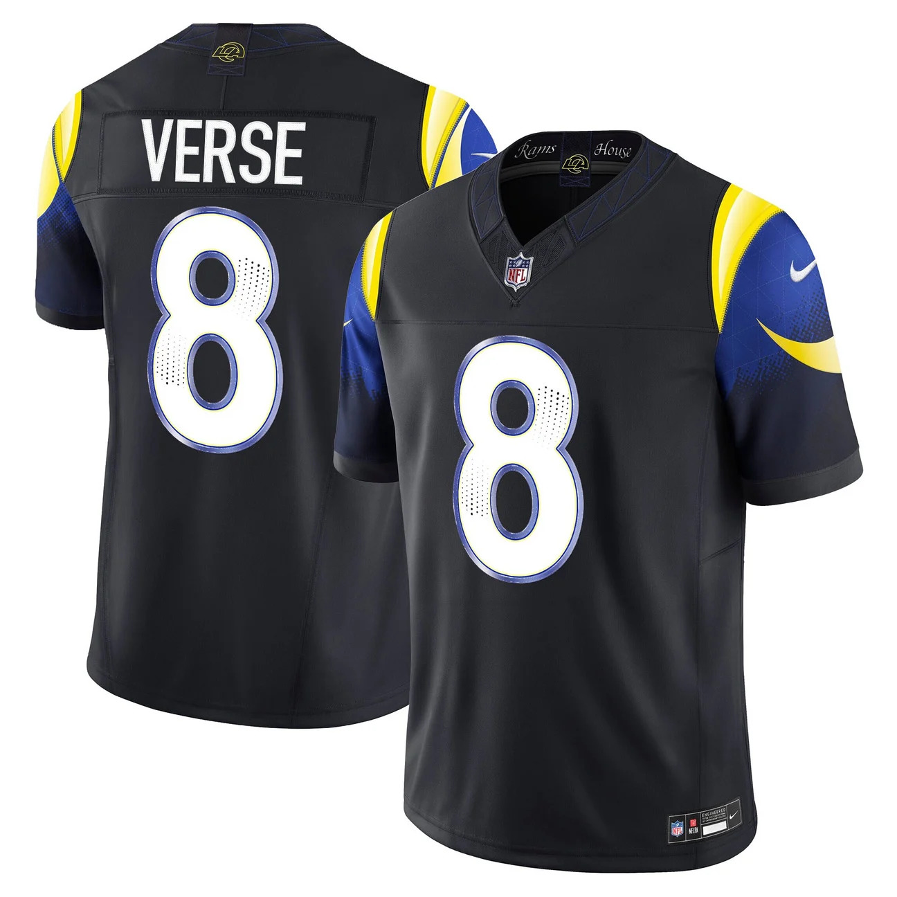 Men's Los Angeles Rams 2026 Vapor Limited Jersey BLACK #8 JARED VERSE