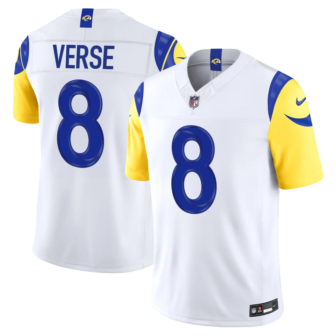 Men's Los Angeles Rams 2026 Vapor Limited Jersey WHITE #8 JARED VERSE