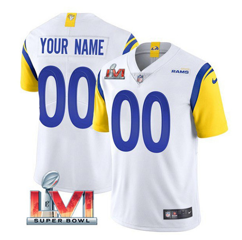 Men's Los Angeles Rams ACTIVE PLAYER Custom 2022 White Super Bowl LVI Vapor Limited Stitched Jersey
