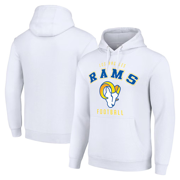 Men's Los Angeles Rams White Pullover Hoodie