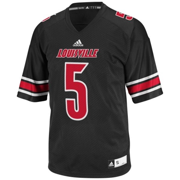 Men's Louisville Cardinals #5 Teddy Bridgewater Black Football Jersey