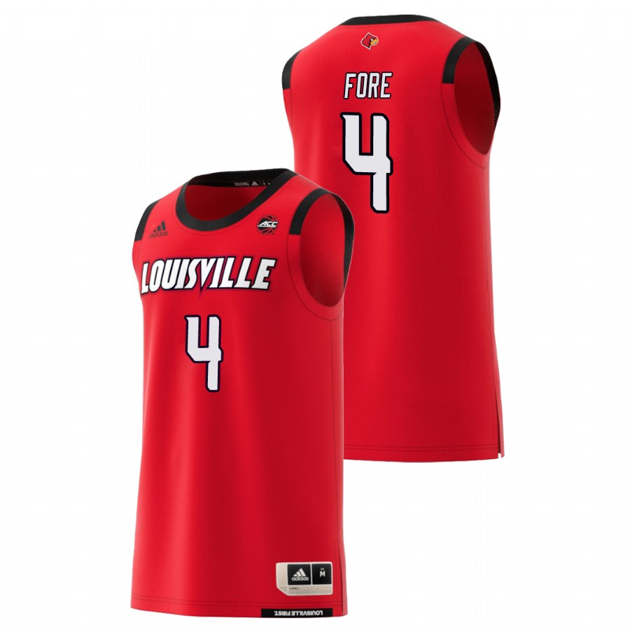 Men's Louisville Cardinals Red Khwan Fore College Basketball Jersey