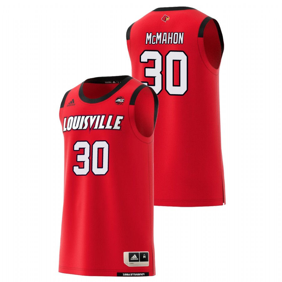 Men's Louisville Cardinals Red Ryan McMahon College Basketball Jersey