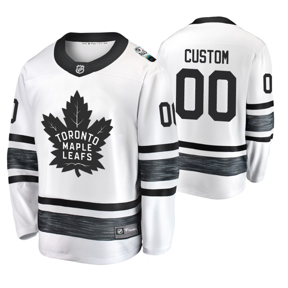 Men's Maple Leafs #00 Custom White 2019 NHL All-Star Jersey