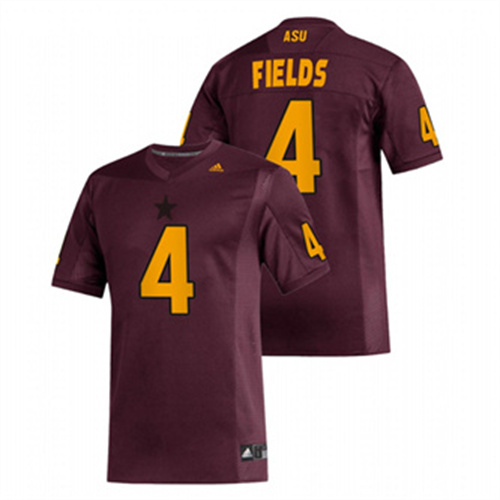 Men's Maroon Arizona State Sun Devils Evan Fields Replica College Football Jersey