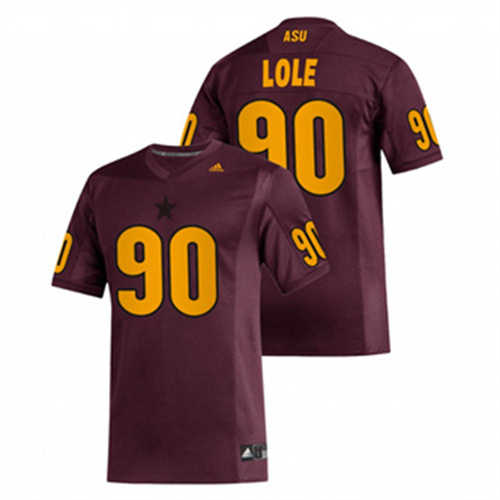Men's Maroon Arizona State Sun Devils Jermayne Lole Replica College Football Jersey