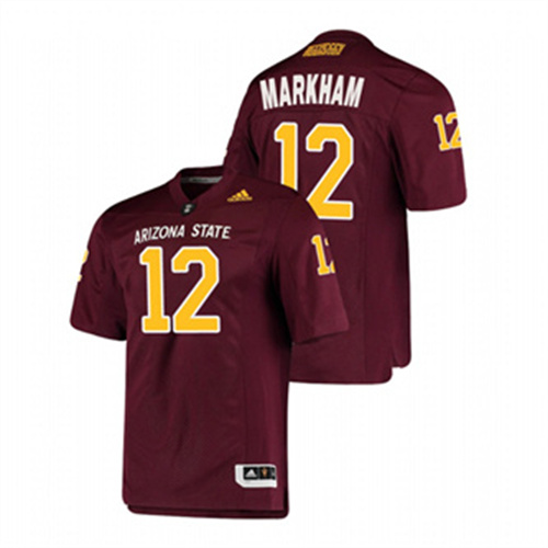 Men's Maroon Arizona State Sun Devils Kejuan Markham College Football Premier Jersey