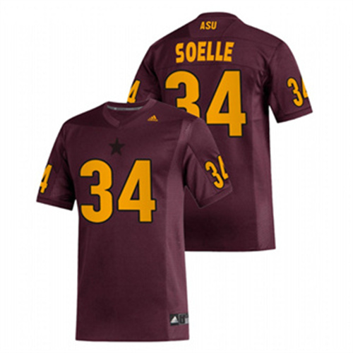 Men's Maroon Arizona State Sun Devils Kyle Soelle Replica College Football Jersey