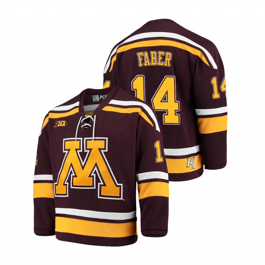 Men's Maroon Minnesota Golden Gophers Brock Faber 2021 Big Ten Hockey Tournament Champions Replica Jersey