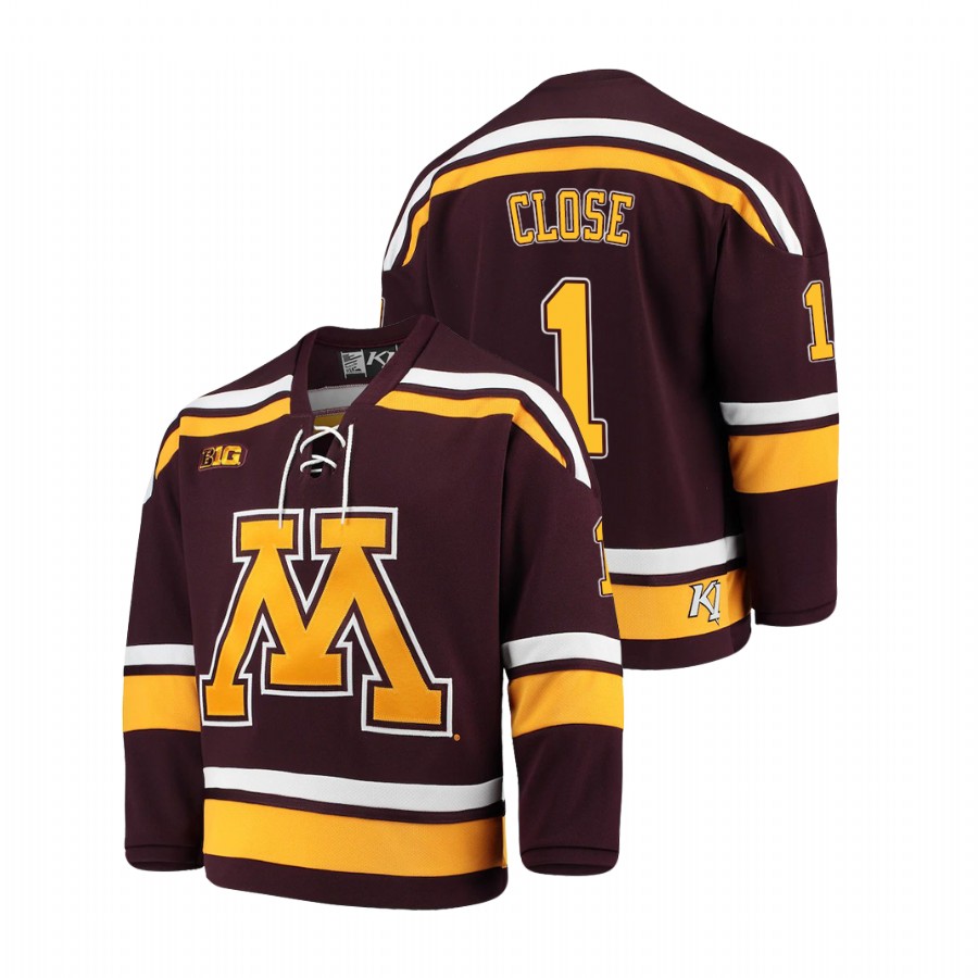 Men's Maroon Minnesota Golden Gophers Justen Close 2021 Big Ten Hockey Tournament Champions Replica Jersey