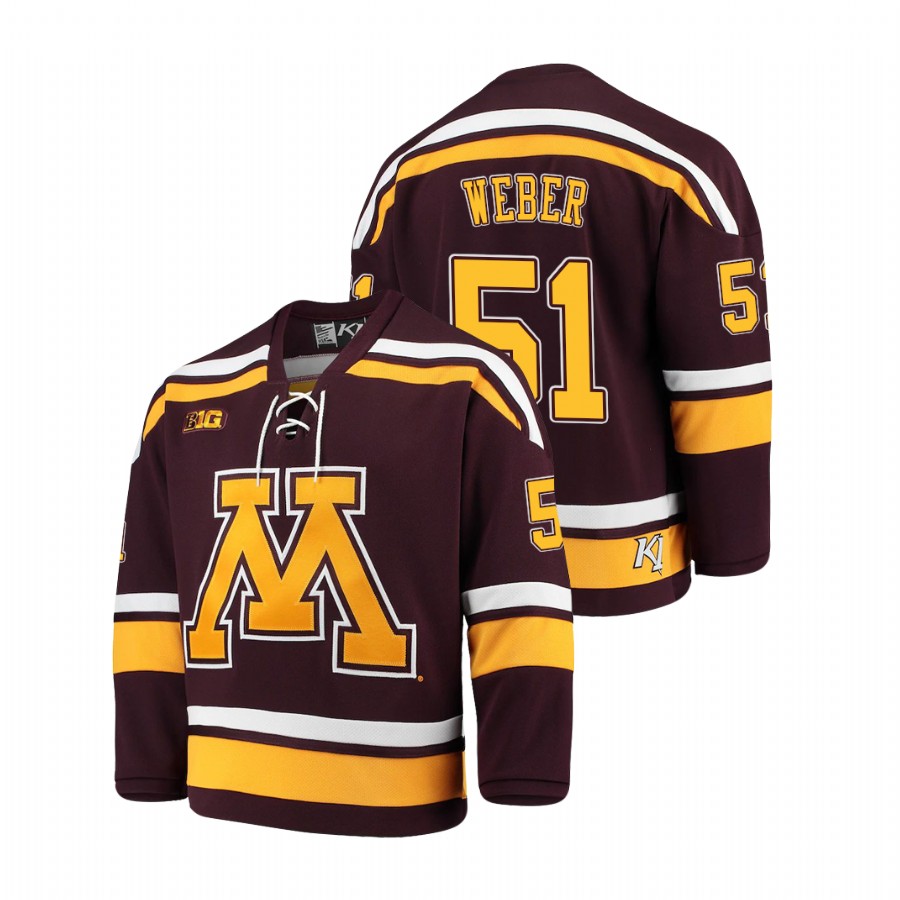 Men's Maroon Minnesota Golden Gophers Noah Weber 2021 Big Ten Hockey Tournament Champions Replica Jersey