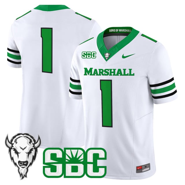 Men's Marshall Thundering Herd 2025 Vapor Limited Jersey WHITE#1