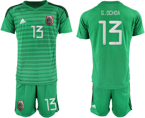 Men's Mexico #13 G.Ochoa Green goalkeeper Jersey