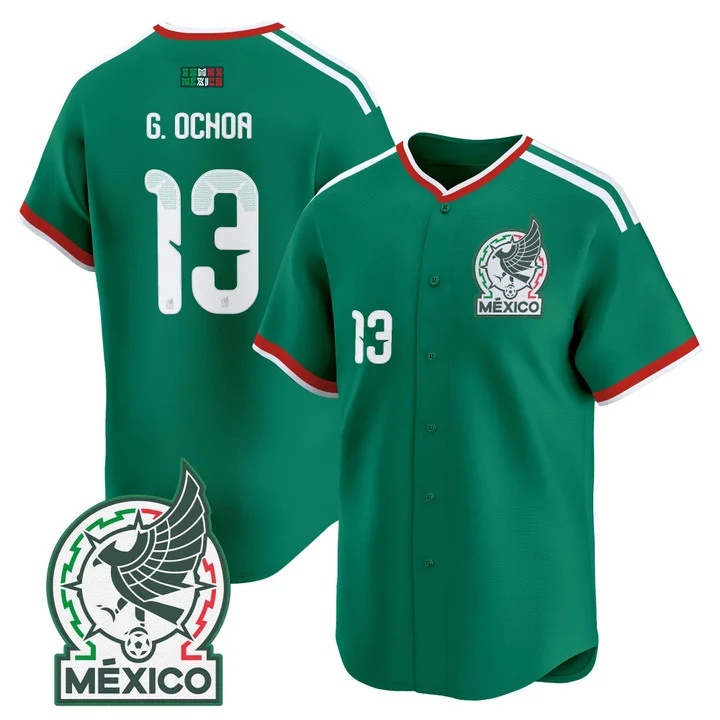 Men's Mexico 2026 National Team Vapor Baseball Jersey #13 GUILLERMO OCHOA