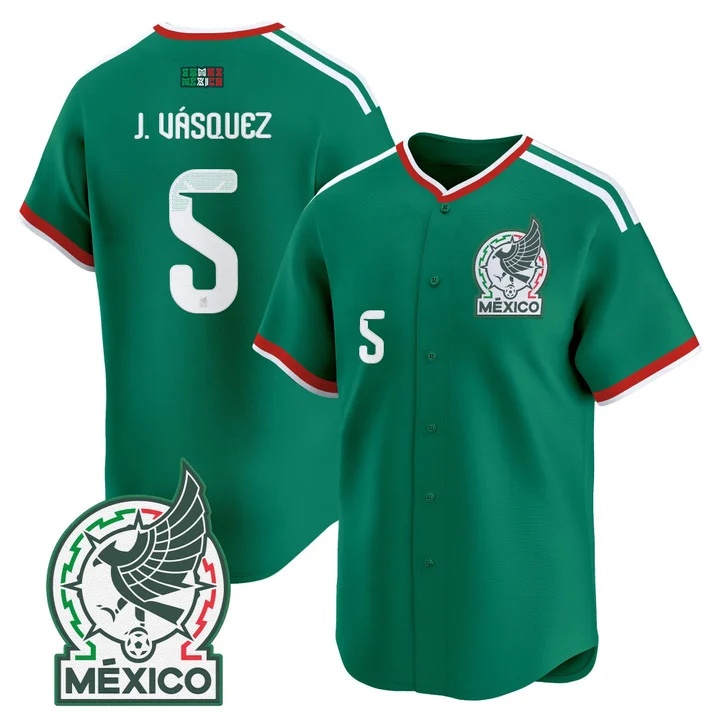 Men's Mexico 2026 National Team Vapor Baseball Jersey #5 JOHAN VASQUEZ