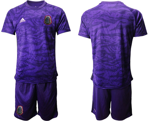 Men's Mexico Blank Purple goalkeeper Jersey