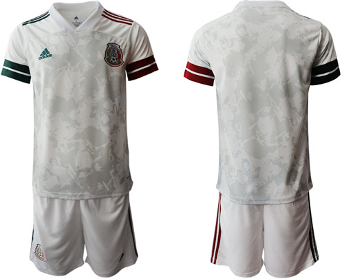 Men's Mexico Blank White Away Jersey