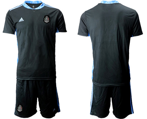 Men's Mexico Blank black goalkeeper Jersey