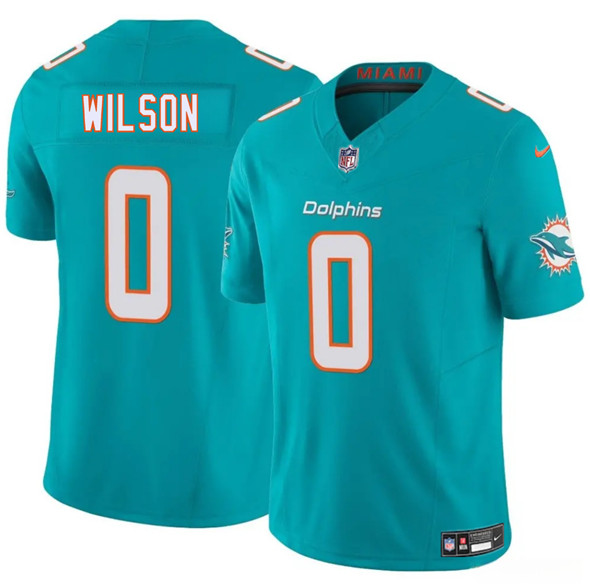 Men's Miami Dolphins #0 Zach Wilson Aqua 2025 Draft F.U.S.E. Vapor Limited Football Stitched Jersey