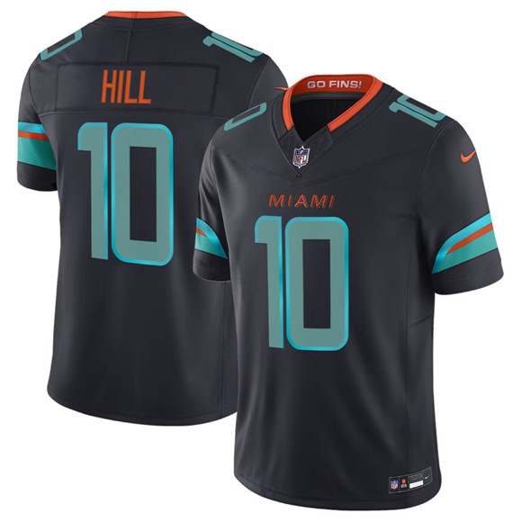 Men's Miami Dolphins #10 Tyreek Hill Black 2025 F.U.S.E. a??Rivalriesa?? Vapor Limited Football Stitched Jersey