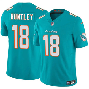 Men's Miami Dolphins #18 Tyler Huntley Aqua 2024 F.U.S.E Vapor Limited Stitched Football Jersey