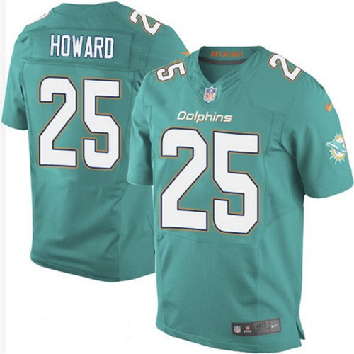 Men's Miami Dolphins #25 Xavien Howard Green Team Color Nike Elite Jersey