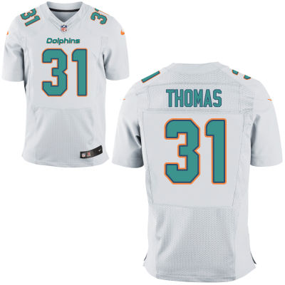 Men's Miami Dolphins #31 Michael Thomas White Road NFL Nike Elite Jersey