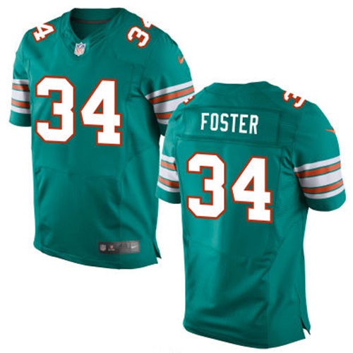 Men's Miami Dolphins #34 Arian Foster Aqua Green Alternate 2015 NFL Nike Elite Jersey