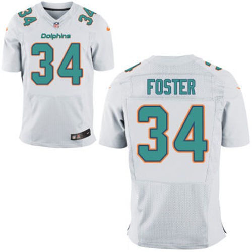 Men's Miami Dolphins #34 Arian Foster White Road Nike Elite Stitched NFL Jersey
