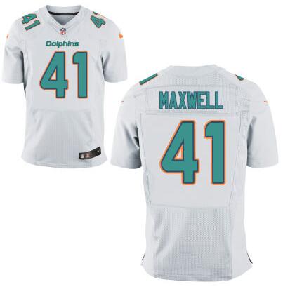 Men's Miami Dolphins #41 Byron Maxwell White Road NFL Nike Elite Jersey