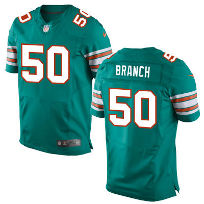 Men's Miami Dolphins #50 Andre Branch Aqua Green Alternate 2015 NFL Nike Elite Jersey