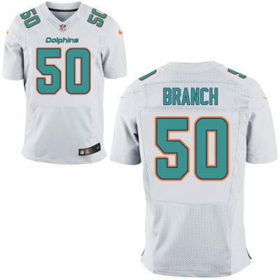 Men's Miami Dolphins #50 Andre Branch White Road NFL Nike Elite Jersey