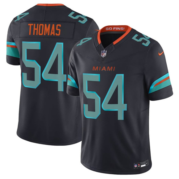 Men's Miami Dolphins #54 Zach Thomas Black 2025 F.U.S.E. a??Rivalriesa?? Vapor Limited Football Stitched Jersey