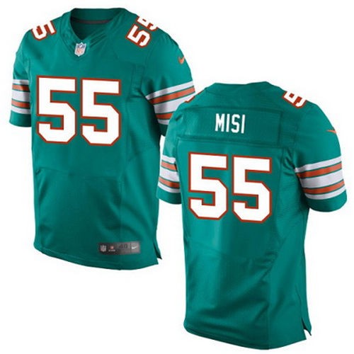 Men's Miami Dolphins #55 Koa Misi Aqua Green Alternate Nike Elite Jersey