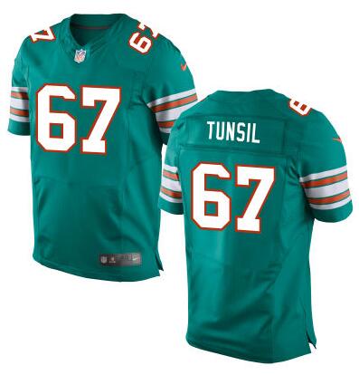 Men's Miami Dolphins #67 Laremy Tunsil Aqua Green Alternate 2015 NFL Nike Elite Jersey